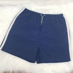 VINTAGE high rise athletic shorts navy blue white